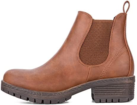 mysoft Women's Fashion Chelsea Boots Chunky Heel Ankle Booties