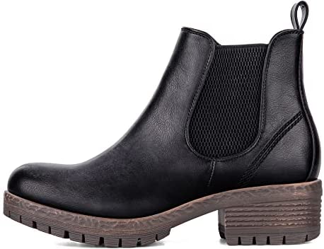 mysoft Women's Fashion Chelsea Boots Chunky Heel Ankle Booties