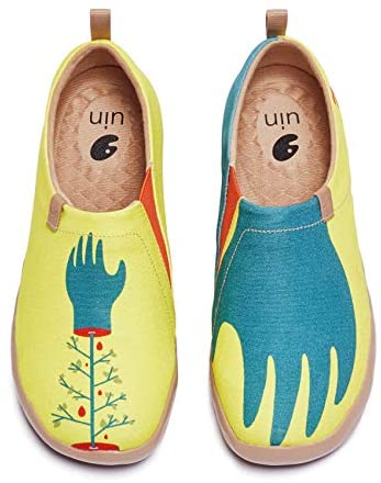 UIN Women's Walking Shoes Slip On Casual Loafers Lightweight Art Painted Comfort Fashion Sneaker Caring for Our Planet