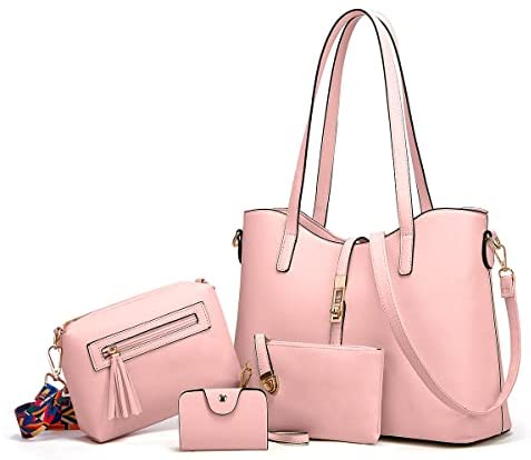 Women Fashion Handbags Wallet Tote Bag Shoulder Bag Top Handle Satchel Purse Set 4pcs