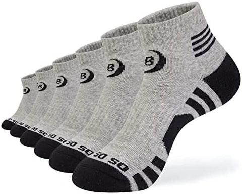 Mens Ankle Socks Athletic Thick Cushioned Breathable 6 Pairs Low MID-CREW With Arch Support Cozy Cotton Socks