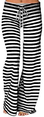 Women's Casual Stripe Print Drawstring Pants