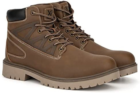Xray Footwear Men's Tallac Work Boot, Sleek faux-leather, Lace-up front, Round Toe, Thermoplastic rubber sole Outsole