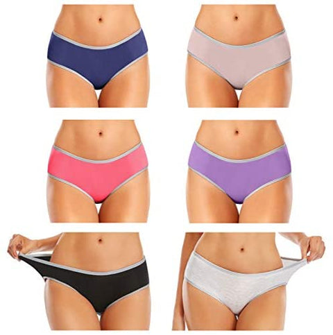 Women's High Waisted Cotton Underwear Soft Breathable Full Coverage Stretch Briefs Ladies Panties 5-Pack