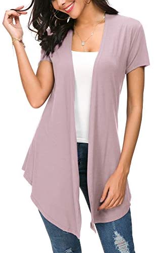 Womens Open Front Short Sleeve Cardigans for Women Lightweight Summer Drape Cardigan Vest