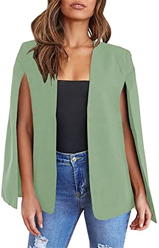 GAMISOTE Womens Cape Blazer Split Sleeve Open Front Casual Jacket Coat Workwear