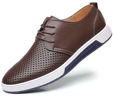konhill Men's Casual Oxford Shoes - Breathable Dress Shoes Loafers Lace-up Flat Sneakers