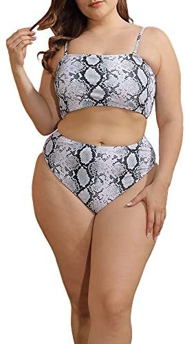 Two Piece Women Plus Size Swimsuit Spaghetti Straps Modest Bikini Swimsuits