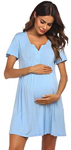 Labor and Delivery Gown, Nursing Nightgown, Maternity Nightgowns for Hospital Short