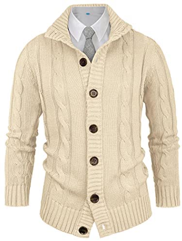 Mensn Knitted Stand Collar Cardigan Sweater