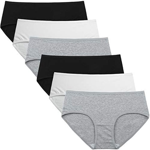 INNERSY Womens Underwear Cotton Hipster Panties Regular & Plus Size 6-Pack