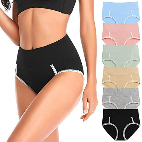 Womens Cotton Underwear High Waist Postpartum Care Panties Soft Breathable No Muffin Briefs Ladies(Multipack) for S-4XL