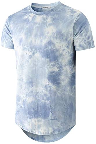KLIEGOU Men's Hip hop Tie Dye Short Sleeve T-Shirt