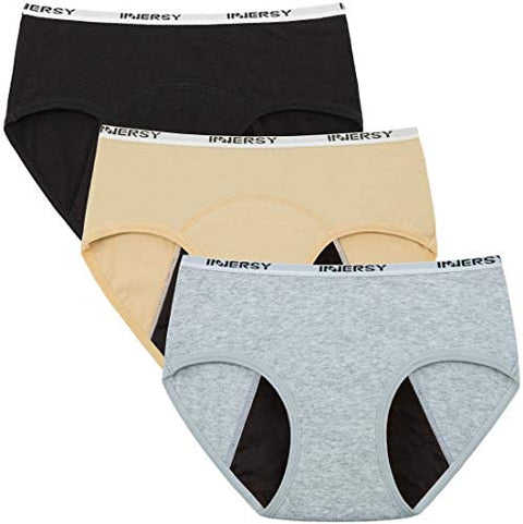 INNERSY Big Girls' Period Panties Menstrual Underwear for First Period Starter 3-Pack