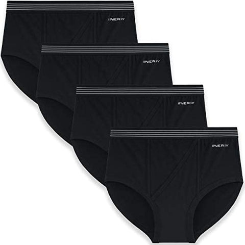 INNERSY Men's Underwear Briefs Classic Full Rise Cotton Underwear 4 Pack