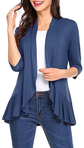 Women's Open Front 3/4 Sleeve Cardigans
