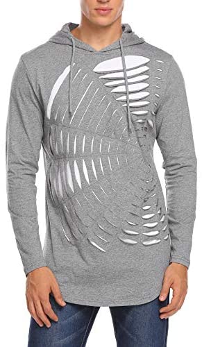 Men's Spider Hooded Web Long Sleeve Casual Lightweight Pullover