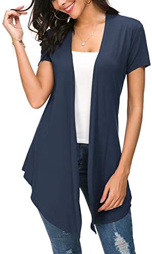 Womens Open Front Short Sleeve Cardigans for Women Lightweight Summer Drape Cardigan Vest