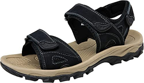 Men's Sandals Summer Casual Genuine Leather Beach Sandals for Men Outdoor and Indoor Comfort Open Toe Fisherman Sandals