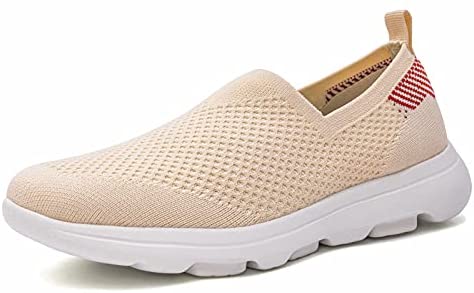 konhill Women’s Tennis Walking Shoes - Comfortable Athletic Work Slip on Sneakers