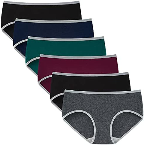 INNERSY Womens Underwear Cotton Hipster Panties Regular & Plus Size 6-Pack