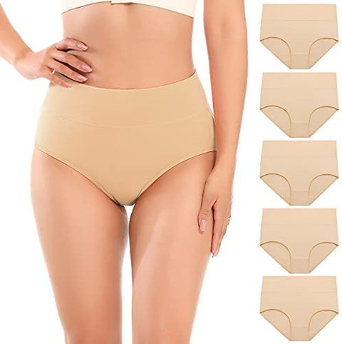 POKARLA Womens Cotton Underwear Postpartum Recovery C Section High Waisted Panties 5-Pack