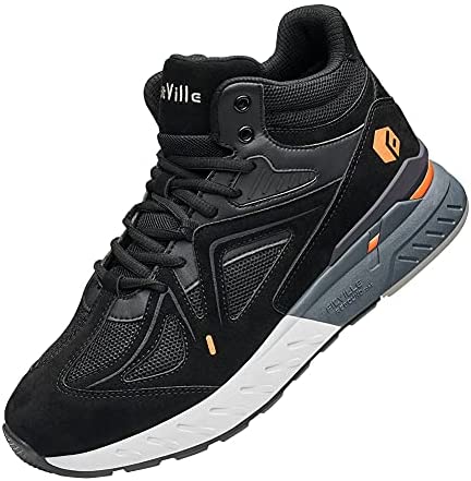 FitVille Men's Wide Sneakers High-top Basketball Shoes Supportive Walking Shoes with Extra Wide Toe Box for Flat Feet