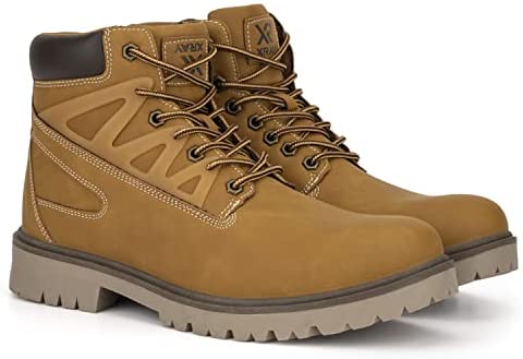 Xray Footwear Men's Tallac Work Boot, Sleek faux-leather, Lace-up front, Round Toe, Thermoplastic rubber sole Outsole