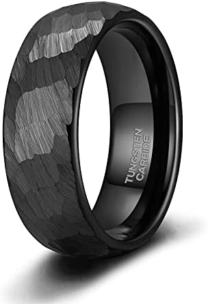 TRUMIUM 4mm 6mm 8mm Mens Tungsten Wedding Rings Black Gold Wedding Band for Women Two Tone Brush Comfort Fit Size 6-13