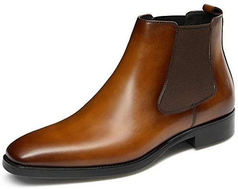 GIFENNSE Mens Chelsea Boots Leather Dress Boots for Men