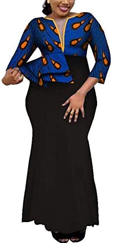 African Dashiki Deep V-Neck Party Long Womens Dress Ethnic Style Floral Maxi Big Sizes Ladies Summer Female Clothes