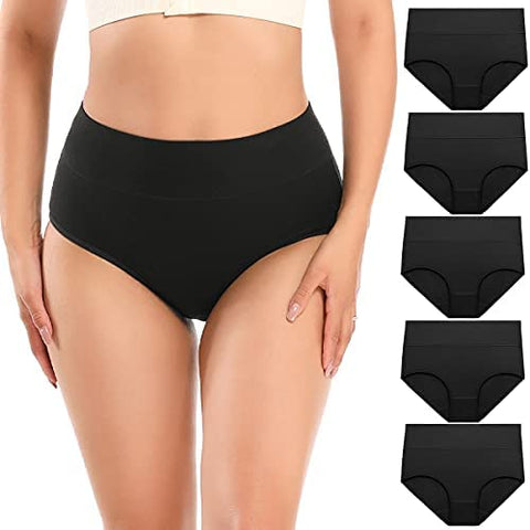 POKARLA Womens Cotton Underwear Postpartum Recovery C Section High Waisted Panties 5-Pack