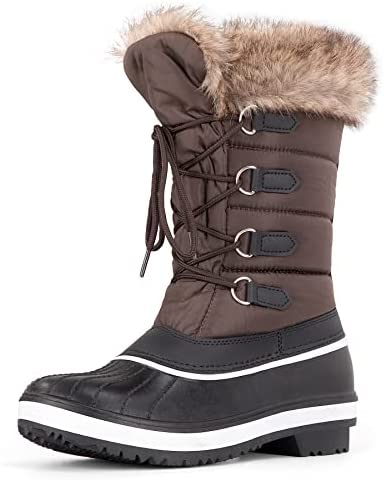 mysoft Women's Waterproof Winter Boots, Warm Insulated Snow Boots for Outdoor