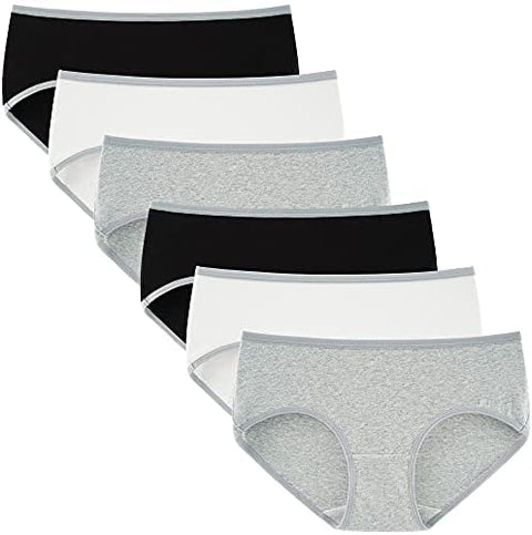 INNERSY Womens Underwear Cotton Hipster Panties Regular & Plus Size 6-Pack