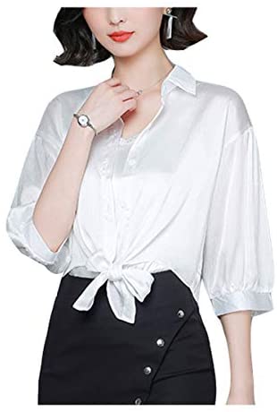 Women's Fashion Long Sleeve Top Blouses Sexy V Neck Button Down Blouse Shirt