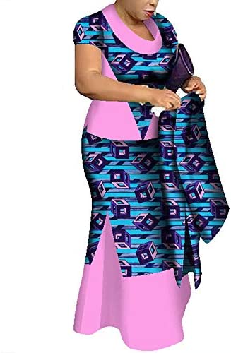 African Matching Dresses Sets Women's 3 Pieces Tops & Skirts & Headwrap Clothing Plus Size