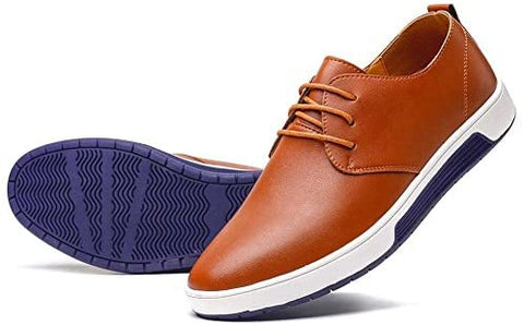 konhill Men's Casual Oxford Shoes - Breathable Dress Shoes Loafers Lace-up Flat Sneakers