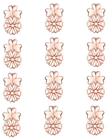 Clover Style arrings 6 Pair Rose Gold Plated