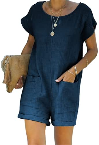 Women's Crewneck Cotton Casual Loose Shorts