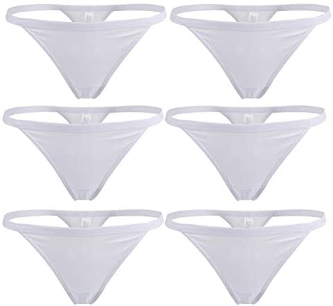 Women Cotton Low Rise Soft Breathable T-Back G-String Thong Panties Multi Packs