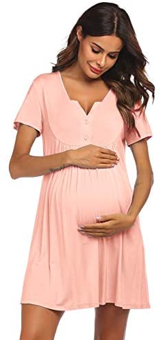 Labor and Delivery Gown, Nursing Nightgown, Maternity Nightgowns for Hospital Short