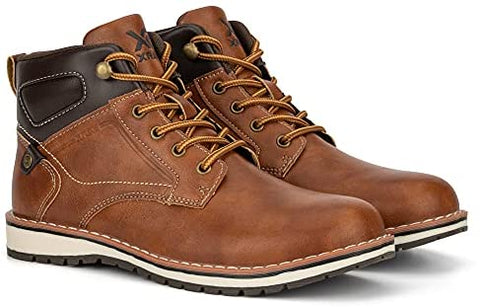 X RAY Footwear Ricky Boy’s Fashion, Classic Faux Combat Leather Ankle-High Boots, Round toe, Thermoplastic rubber Outsole