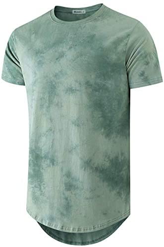 KLIEGOU Men's Hip hop Tie Dye Short Sleeve T-Shirt