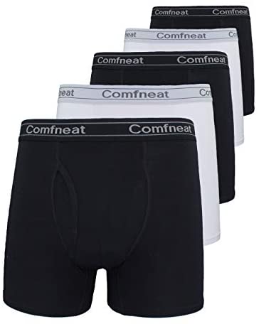 Men's 3 or 5-Pack Boxer Briefs Bamboo Rayon Ultra Soft Comfy Underwear with Fly
