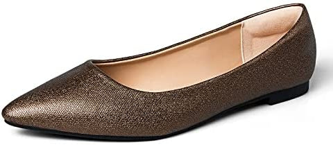 mysoft Women's Flats Pointed Toe Ballet Wedding Flat Shoes with Comfort Heel Protection