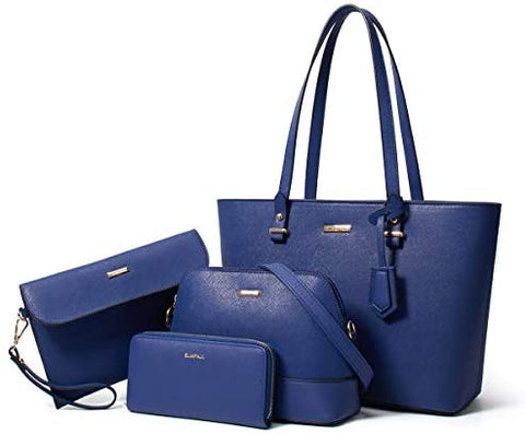Women Fashion Handbags Wallet Tote Bag Shoulder Bag Top Handle Satchel Purse Set 4pcs