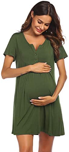 Labor and Delivery Gown, Nursing Nightgown, Maternity Nightgowns for Hospital Short