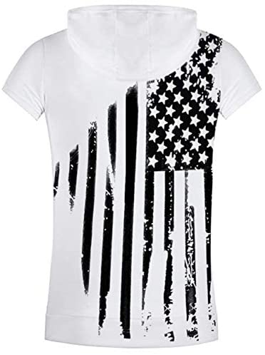 iWoo Mens Fashion Muscle T Shirts Hooded Workout Shirts with Pocket