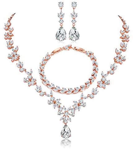 White Gold Plated Jewelry Set with White AAA Cubic Zirconia