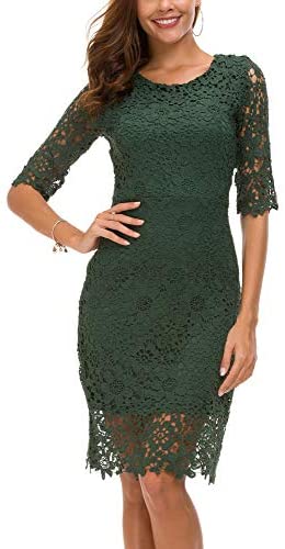 Urban CoCo Women's Lace Sheath Dress Slim Fit Midi Dress